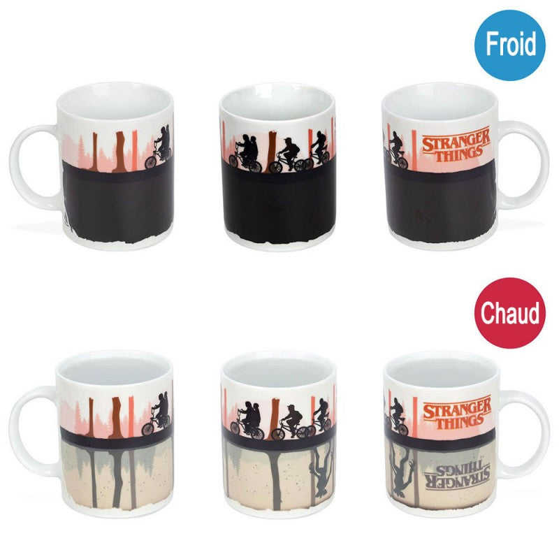 Mug Stranger Things à Effet thermique, Noir, Modèle Upside Down, pyramid internationnal